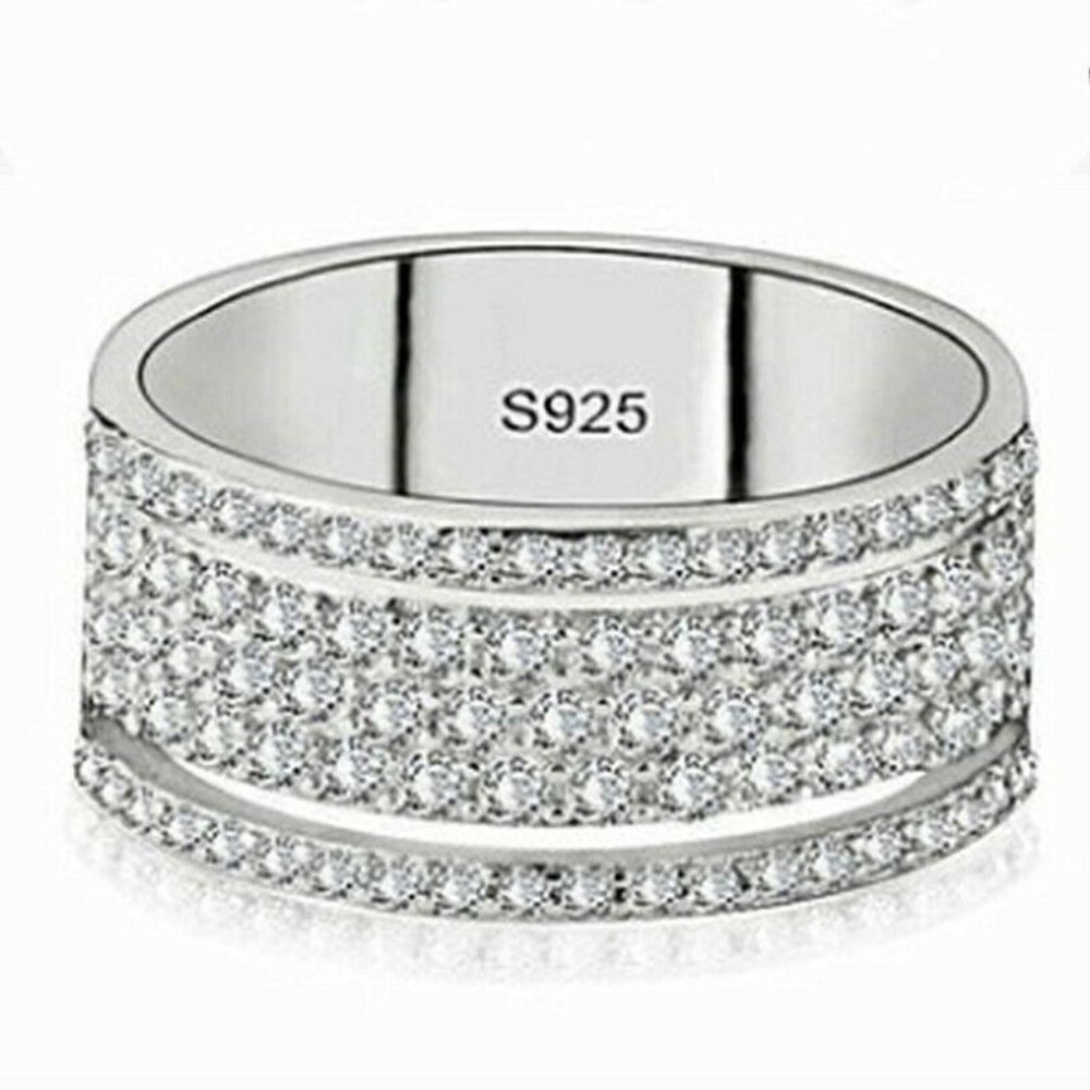 New 925 Sterling Silver Diamond Beautiful Ring - Picture 2 of 4